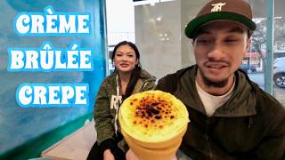 First Time Trying a Mont Blanc Chestnut Cake & Crème Brûlée Crepe from BB Tea in San Francisco, CA!