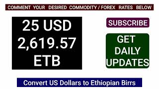 Ethiopian Birr To Usd Exchange Rate Today Official Etb To Dollar, Not Black Market