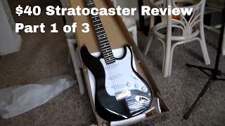 Unboxing an Ammoon Stratocaster 40 Guitar Part 1 of 3