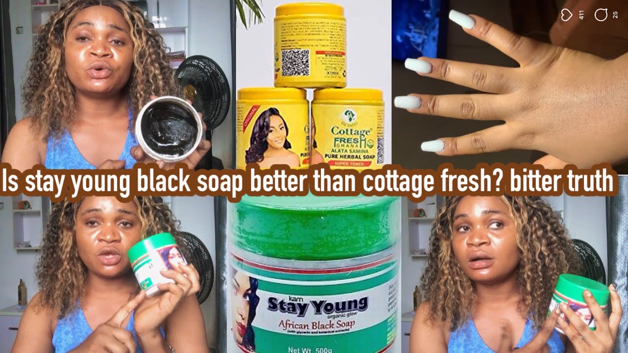 Stay young black soap VS cottage fresh herbal whitening soap my  honest review