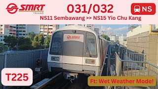 [SMRT] (RETIRED) NSL ride on KHI C151 set 031/032 (ft. Wet Weather Mode!)