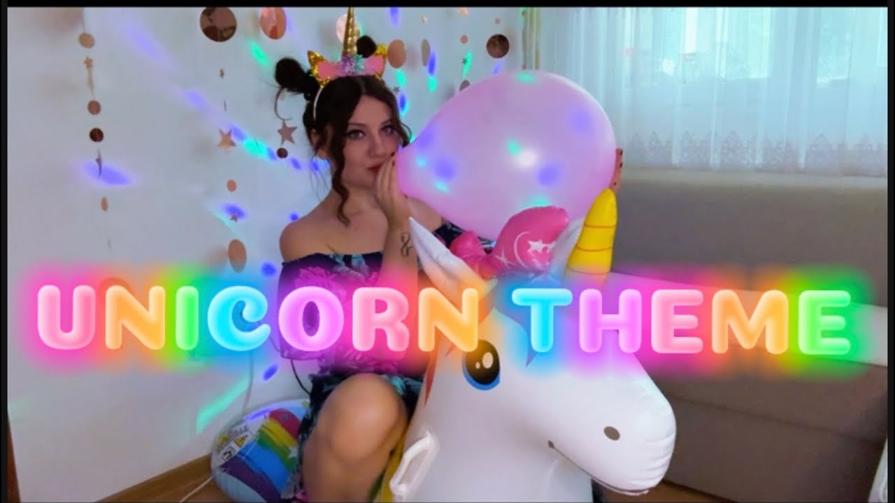 Asmr Inflatable THEMED ASMR | Inflatable Unicorn Play & Balloons Pop 🦄 - YouTube