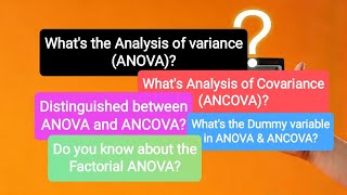 What's #ANOVA & #ANCOVAWhat's the Dummy variable in ANOVA & ANCOVADo you know Factorial ANOVA