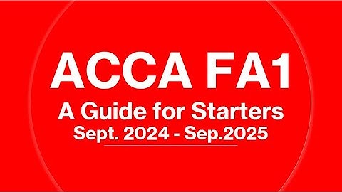 ACCA FIA FA1 Chapter 1 Complete Course