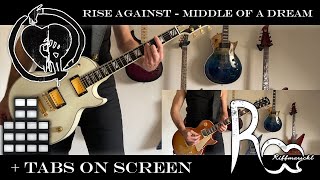 Rise Against - Middle Of A Dream Guitar Cover with Tabs on screen 4K UHD