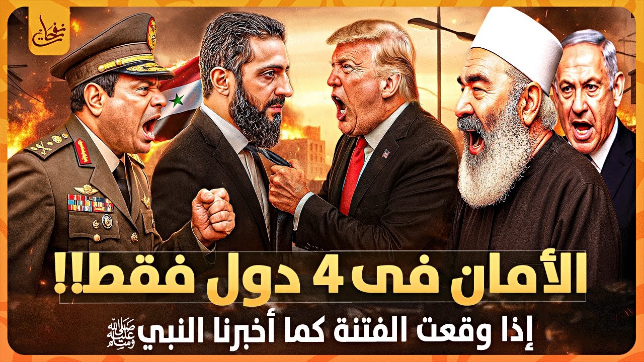 اذا وقعت الفتن قى الارض فالامان فى هذه الدول الاربعه فما هى تلك الدول وهل سوريا وبلاد العرب منهم؟