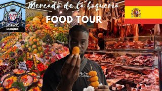 Trying Spanish food,Barcelona Food Tour- Churros, Empanadas, Jamon etc