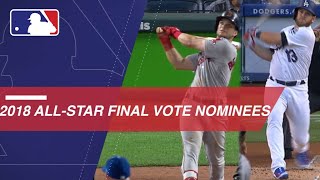 Take a look at the 2018 all-star final vote nominees from american and
national leagues about major league baseball: baseball (mlb) is m...