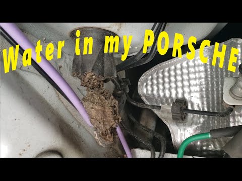 $0 D.I.Y. Carpet WET Porsche Cayenne how to Clean out Front Drains