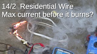 How many Amps to burn up 14/2 electrical wiring?