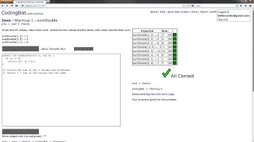 CodingBat - Java Warmup-1 Solution - sumDouble