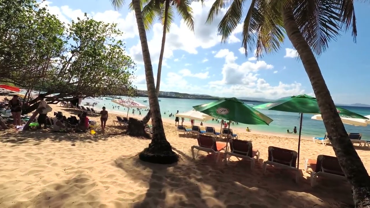 Dominican Republic Sosua Beach Walk 3 bars and restaurants  4K 