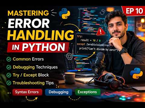 Mastering Error Handling in Python | Try Except, Debugging & Common Errors Explained | EP 10 |