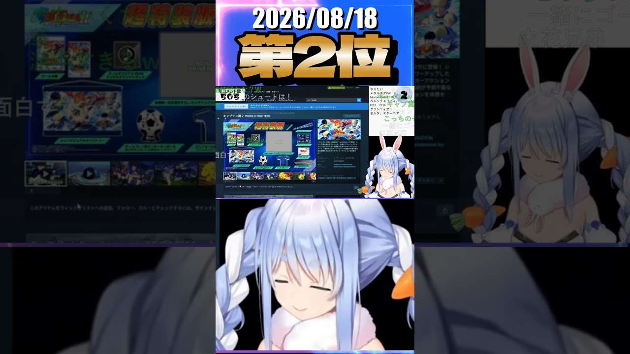 8/18 草コメント数ランキング第2位 #兎田ぺこら 1時間11分ごろ