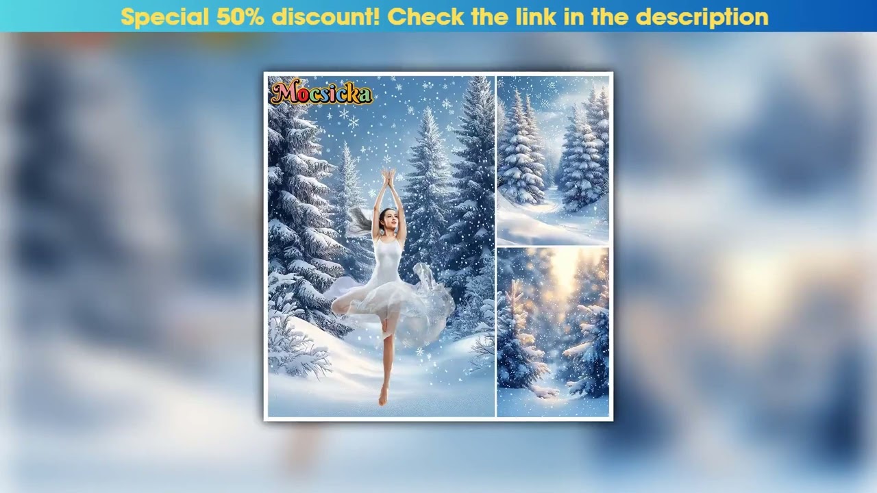 Editor’s Choice Mocsicka Winter Snow Photography Backdrop Christmas Tree Snowflake Decorations Fami