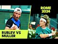 Andrey rublev vs alexandre muller highlights  rome 2024