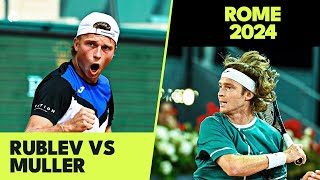 Andrey Rublev vs Alexandre Muller Highlights | Rome 2024