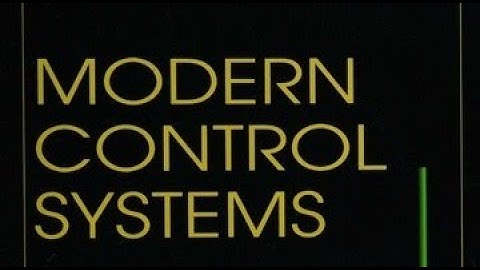 Modern Control - Chapter 1 Lecture 1