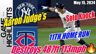 Yankees vs Twins Today Highlights 05/15/24 | Soto Knock 👊🏻 Aaron Judge Destroys 487ft 113mph 😱