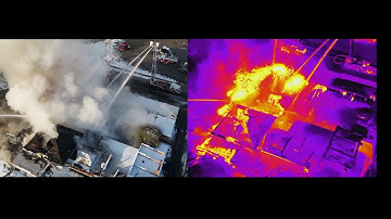 2nd Alarm  Commercial Structure Fire Drone Video / Zenmuse XT
