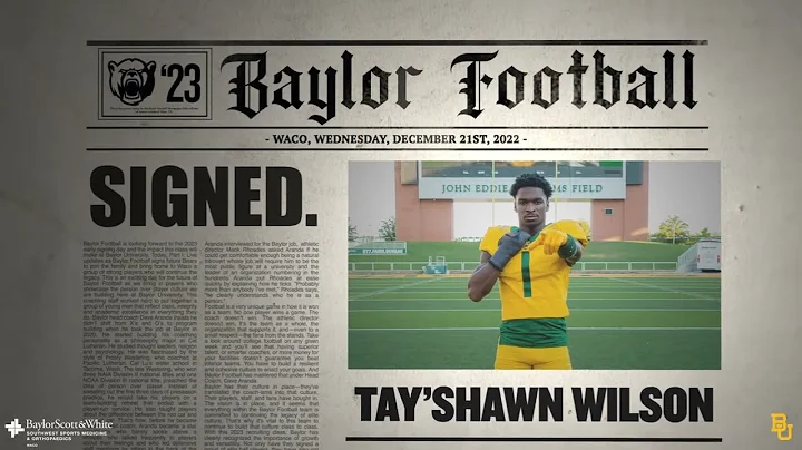 Baylor Football: Tay'Shawn Wilson Highlights