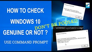 HOW TO CHECK WINDOW 10 IS GENUINE OR NOT | WINDOWS ACTIVATION COMMAND |  WINDOWS ACTIVATION STATUS