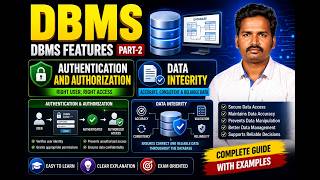 DBMS | DBMS FEATURES PART-2 | AUTHENTICATION AND AUTHORIZATION |  DATA INTEGRITY