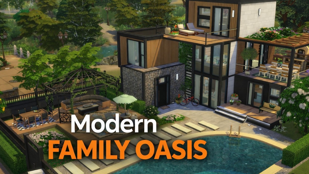 Modern Family Oasis | The Sims 4 | Speed Build | No CC