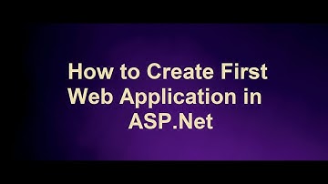 How to Create First Web Application in Asp.net