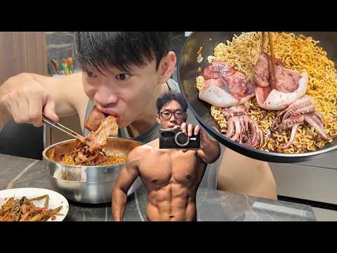 민간 헬창이 몰래 먹는 단백질(해장 먹방)