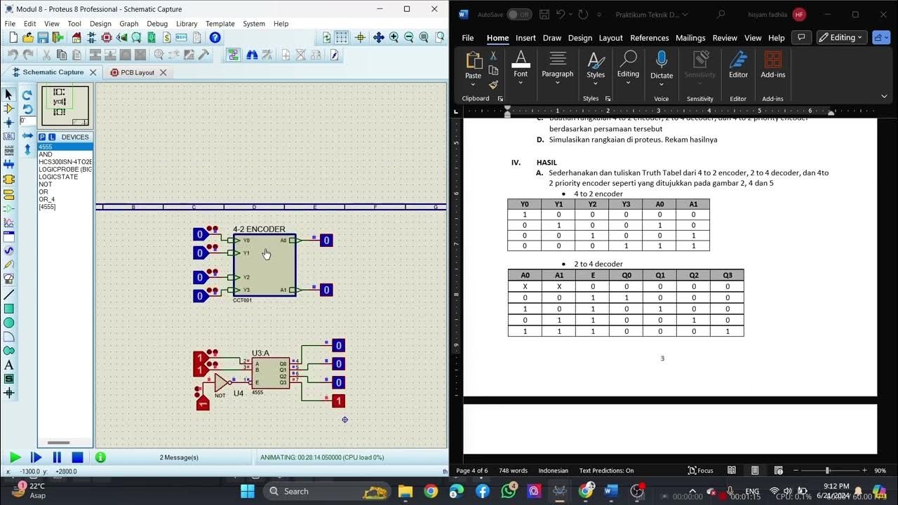 Praktikum Modul VIII Encoder - Decoder Mata Kuliah Teknik Digital - YouTube