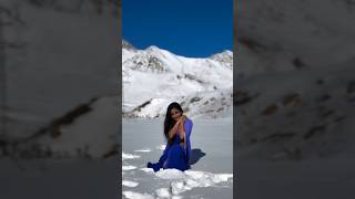 സാരിയുടുത്ത്  മഞ്ഞിൽ കളിക്കുന്ന മാളികപുറം നായിക ആൽഫി പഞ്ഞിക്കാരൻ #malikappuram #mollywood #georgia