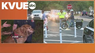 Georgetown first responders greet students during 'Bike and Roll to School Day'