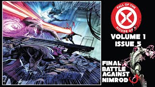 X-Men Final Battle With Nimrod In Fall Of The House Of X Issue 5: Cyclops Storm Magneto Polaris