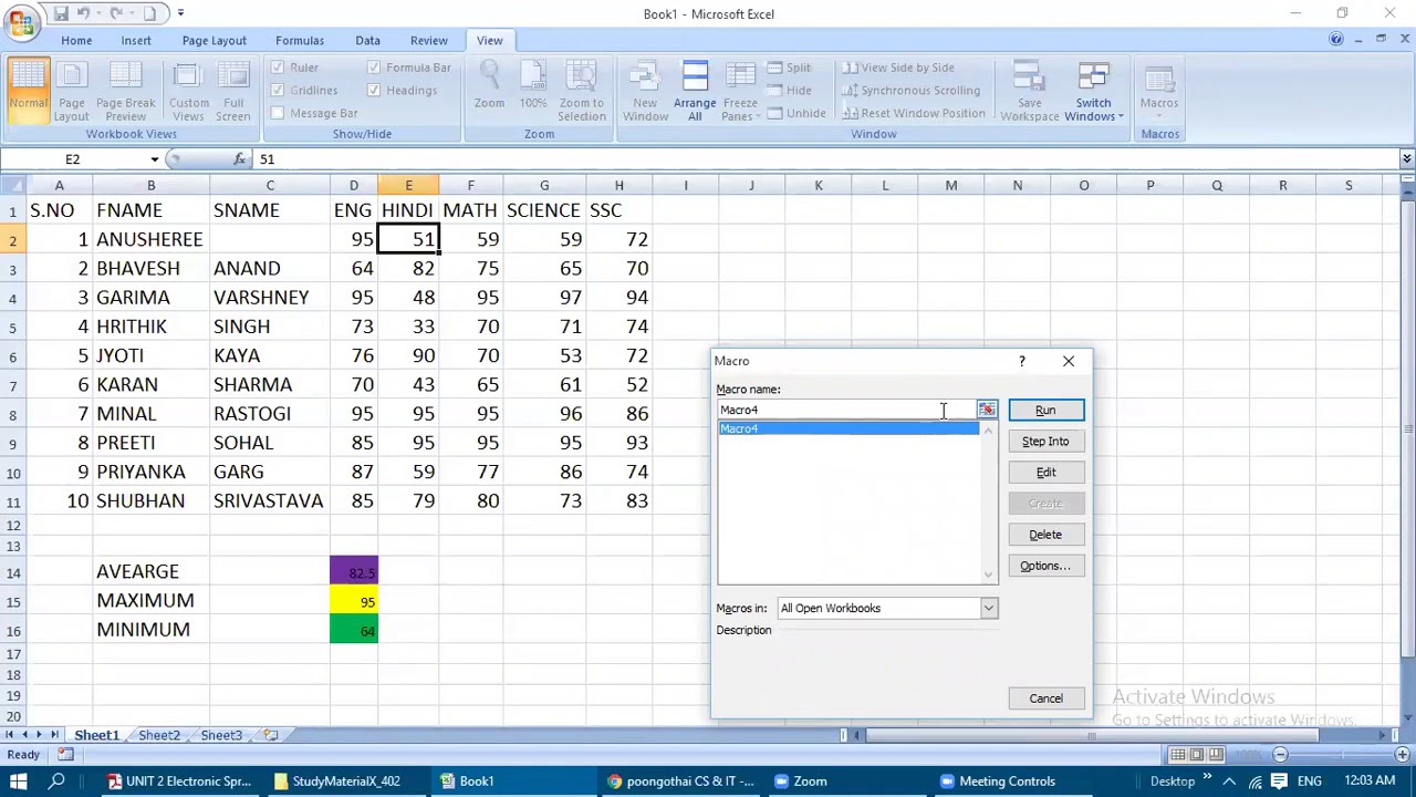 Grade-10-Macro's in Excel and typing equations in MS Word - YouTube