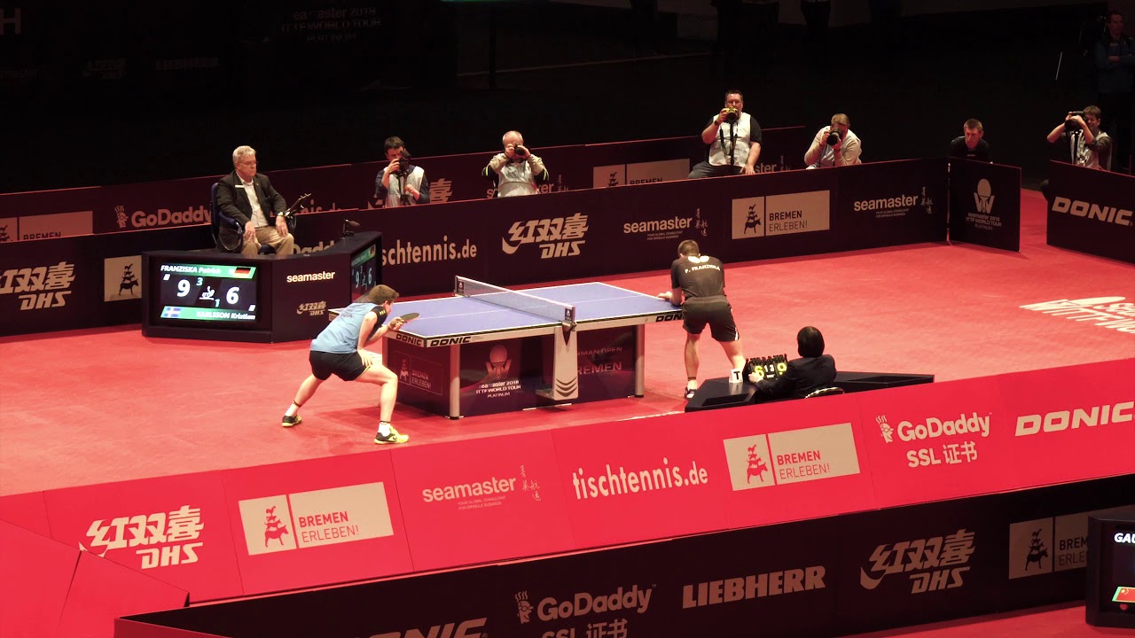 Kristian Karlsson (SWE) vs. Patrick Franziska (GER) - Seamaster German Open 2018 4K UHD tenniswarehouse