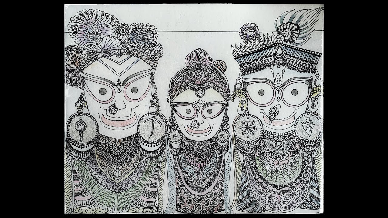 A littile Tribute to Lord Jagannatha Pen On Paper Doodle Drawing of