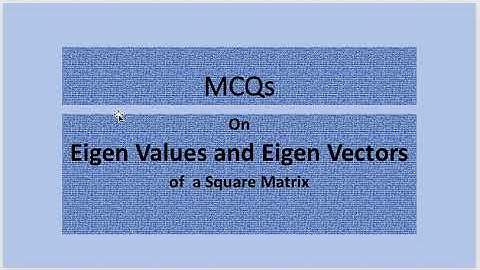 Mcqs on Eigen values and Eigen vectors (using shortcuts)