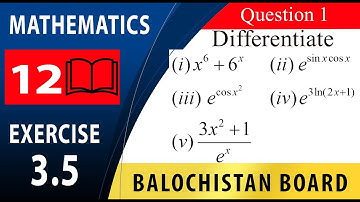 12th Math Exercise 3.5 Question 1 (i)-(v) | Derivative of Exponential and Logarithmic functions