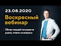 Обзор текущей ситуации на рынке ценных бумаг. Воскресный вебинар с Виктором Тарасовым.