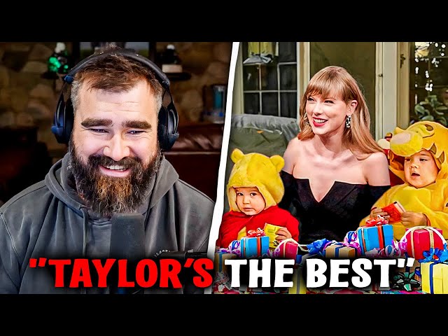 Jason Kelce Reacts To Taylor Swift Surprising His Daughters For Easter class=