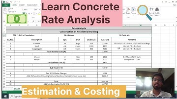 Rate Analysis of PCC Work. Estimation and Costing of Concrete Work