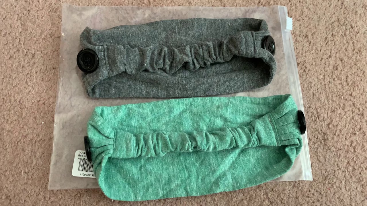 Adult Scrunch Button Headband, easier on the ears! - YouTube