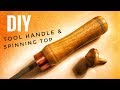 DIY Tool Handle and Spinning Top | Wood Turning | How To DIY Tool Handle and Spinning Top | Wood Turning | How To