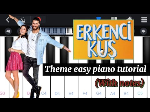 ERKENCI KU    THEME PIANO TUTORIAL  Easy piano tutorial