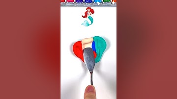 What color do mixed Disney characters make?? #colormixing #oddlysatisfying #mixingthings