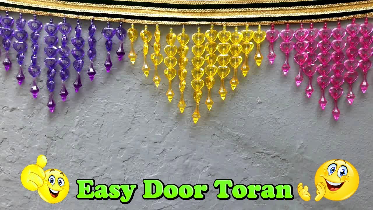 DIY-Easy Crystal Moti Toran Making at Home || New Door Toran ...
