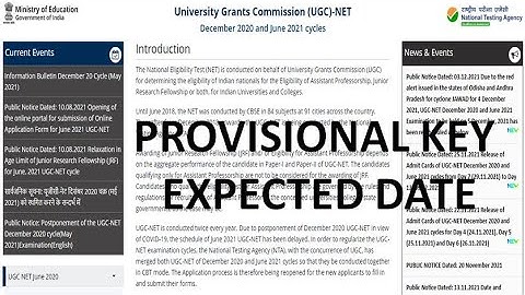 NTA UGC NET DEC 2020 and JUNE 2021 MERGE CYCLE PROVISIONAL ANSWER KEY RELEASE EXPECTED DATE
