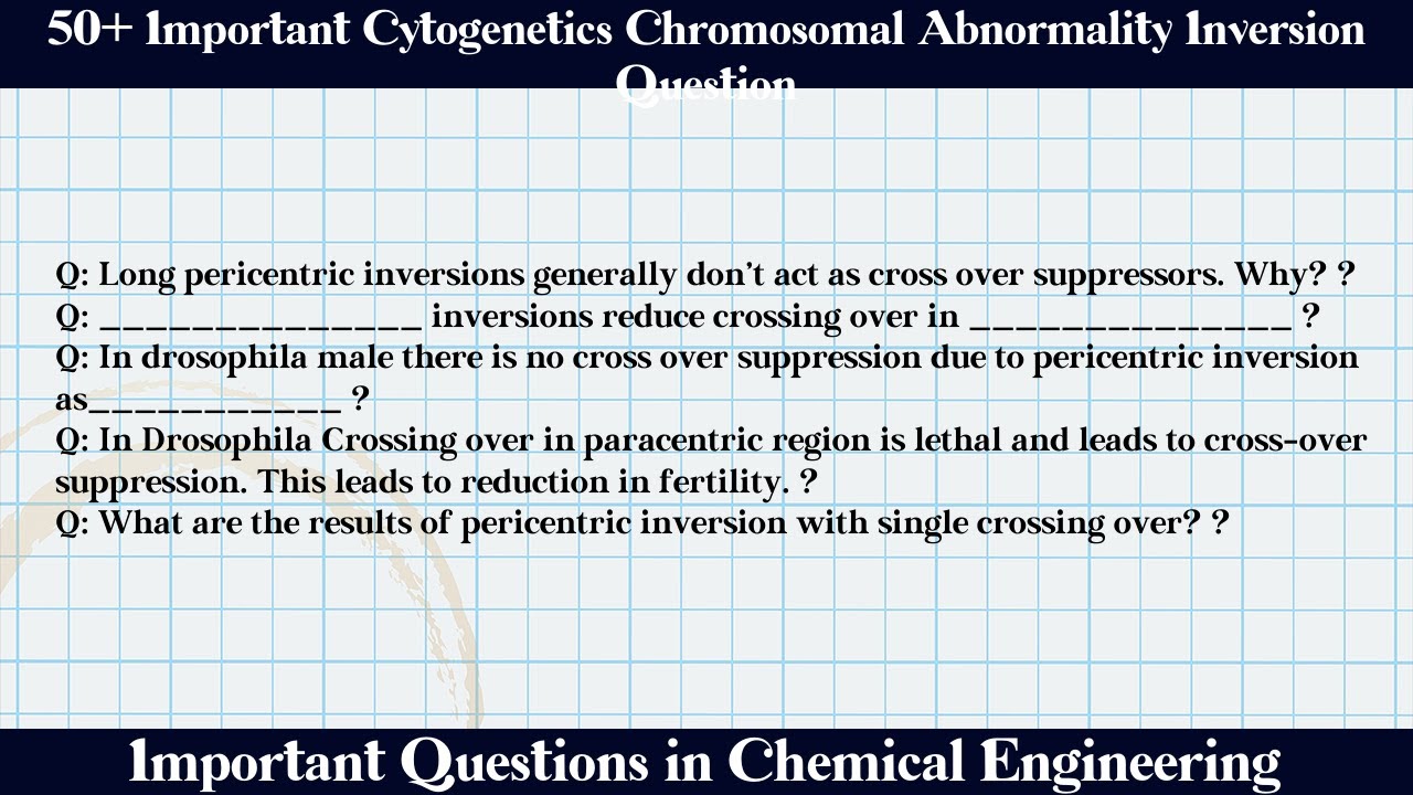 MCQ Questions Cytogenetics Chromosomal Abnormality Inversion with ...