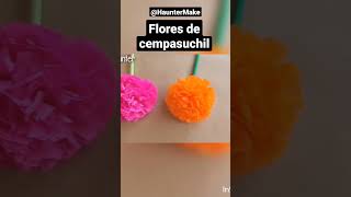 🏵️ COMO hacer FLORES DE CEMPASUCHIL de PAPEL 🎃 DIA DE MUERTOS 💀 @HaunterMake #shorts #shortsvideo